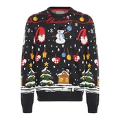 BLEND Pulover BHMATEO CHRISTMAS mornarska/zelena/rdeča/bela