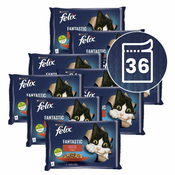 Vrečke FELIX Fantastic okusen izbor hran z govedino in piščancem v želatini 36x85 g