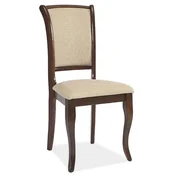 Casa Padrino Art Nouveau dining chair cream/dark brown 44 x 44 x H. 96 cm - Elegant solid wood kitchen chair - Baroque & Art Nouveau dining room furniture