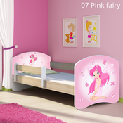Djecji krevet ACMA s motivom, bocna sonoma 140x70 cm - 07 Pink Fairy