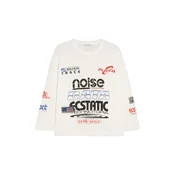 Bershka Majica modra / češnjevo rdeča / črna / bela