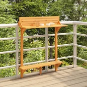 shumee vidaXL Balkonska barska miza 90x37x122,5 cm masivni akacijev les