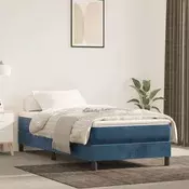 Vidaxl vidaXL Vzmetnica z žepkastimi vzmetmi temno modra 80x220x20 cm žamet