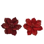 Dekordom dekoracija - poinsettia on clip 35cm 701539 - red - kmg ( 045703 )