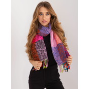 Womens colorful scarf with fringes