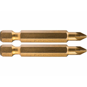 FORTUM križni sveder Pozidriv, komplet 2 kosov, PZ 1 x 50 mm, titanova obdelava, S2 4741381