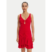 Just Cavalli Vsakodnevna obleka 78PAO907 Rdeča Slim Fit