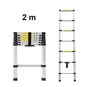 MXM Teleskopska lestev s kavlji - 2 m, aluminijasta