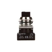PROMET 3-pozicijsko stikalo, gumb 30 mm, črno, 2Z, nepovratno, W0-NEF30-TPC 2X S