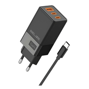 *Polnilnik 65W GaN 2xUSB-C +USB-A + USB-C kabel bl