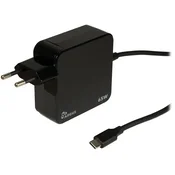 Inter-tech PD-2065 USB-C PD 5-20V 65W 1,8m črni polnilec