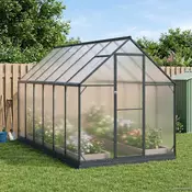 Vrtni staklenik s vratima Antracit 183,5 x 363,5 x 207 cm