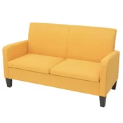Vidaxl Kavč dvosed 135x65x76 cm rumene barve