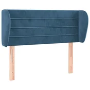 Vidaxl Vzglavje z ušesi temno modro 83x23x78/88 cm žamet