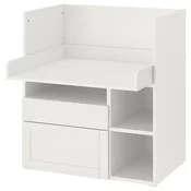 SMASTAD Radni sto, bela s okvirom/s 2 fioke, 90x79x100 cm