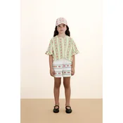 Tinycottons Otroška bombažna kratka majica ROSE PATTERN CROP TEE