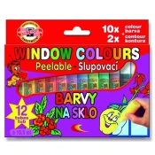 KOH-I-NOOR 12x10 ml Set barv za steklo, ki jih je mogoče lupiti