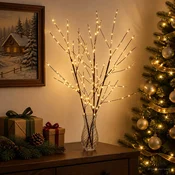 LED božična dekoracija bakrene veje 3 kos Rjava 62 cm Jeklo