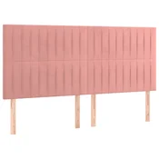 Vidaxl Vzglavje postelje roza 200x5x118/128 cm žamet
