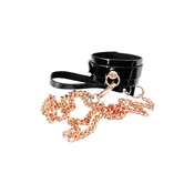 KINKY DIVA O-RING OVRATNICA + POVODEC ČRNA/ZLATA
