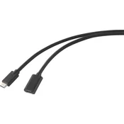 Renkforce Renkforce USB kabel USB 3.2 gen. 2 (USB 3.1 gen. 2) USB-C® vtič\, USB-C® vtičnica 2.00 m črna PVC plašč RF-4755222, (20416145)