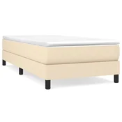 Vidaxl Posteljni okvir z vzmetmi Cream 90x200 cm Tkanina
