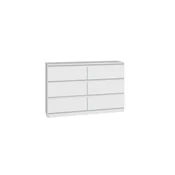 Topeshop MALWA M6 120 BELA KOMODA S 6 PREDALI 120 CM ZA DNEVNO SOBO ZA SPALNICO