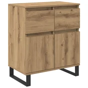 Vidaxl Strani šal s predalom Umetni hrast 60 x 35 x 70 cm