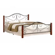 Krevet Houston 574 (Trešnja + Crna) Bracni, Smeda, 140x200, Metal, Dostupno, 145x206x96cm