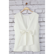Trendyol Curve White Finike Weaving Plus Size Blouse