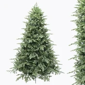 Nikcorp Umetna božična jelka 180 cm s 1200 LED toplimi belimi diodami, 2523 vej PE PVC, z daljinskim upravljalnikom, kovinski zložljiv podstavek, premer 131 cm