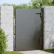 vidaXL vidaXL Vrtna vrata Črna 110 x 155 cm Prašno lakirano jeklo, (5000300974)