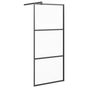 Vidaxl Pregrada za tuš 80x195 cm motno ESG steklo črna
