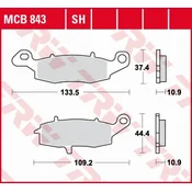 ZAVORNE OBLOŽNICE TRW ZF KH231/2 SINTER STREET KAWASAKI VN 900 06-17, VN 1500 98-03, VN 1600 03-08, VN 1700 09-17, VN 2000 04-10, SUZUKI VZ 1500 09-13, VL 1500 13-17, VZ 1600 04-05, ZADNJA