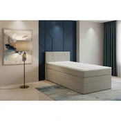 MID.YOU BOXSPRING POSTELJA 90 cm x 200 cm , tekstil, leseni material bež