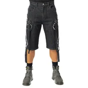 Moške kratke hlače - jeans POIZEN INDUSTRIES - CRUX NOCTIS - BLACK STONEWASH - P-CXNTM-BST