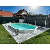 CF. Group Bazenska folija ovalna, 610 x 360 x 145 cm - peščena - Debelina 0,8 mm/brez obrobe (prekrivno)