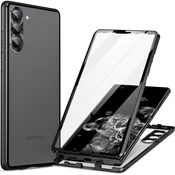 GS Ovitek za Samsung Galaxy S23 Plus, magnetno dvojno steklo, črn