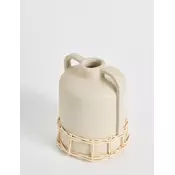 Aberto Design Vaza Handle Terracota, 14x19x14 cm, Krem