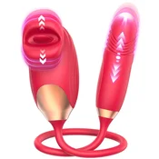 SuperLove 2in1 Mouth Kissing & Thrusting Dildo Red
