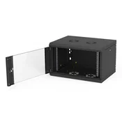 Omarica za montažo na steno Z-Cube 18U/600/600, steklena vrata, odstranjljiv stranski panel, RAL 9005 (varjena konstrukcija - nosilnost 60kg)