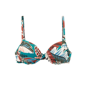 BUFFALO Bikini zgornji del svetlo modra/oliva/temno rdeča/bela