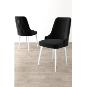 Hanah Home Set stolica Newa, 46x94x46 cm, 2 komada, Crno-bele