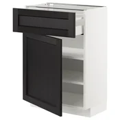 METOD / MAXIMERA Podni element s fiokom/vratima, bela/Lerhyttan crno bajcovano, 60x37 cm