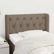 Vidaxl vidaXL Vzglavje postelje s krilci, sivo-rjavo, 83x16x78/88 cm, blago