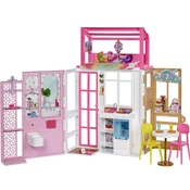 Mattel Barbie zložljiva hiša z dvema nadstropjema in kužkom