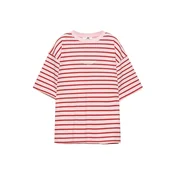 Pull&Bear Široka majica PACIFIC RAYAS ognjeno rdeča / pastelno rdeča / bela