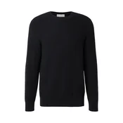 Pulover Calvin Klein Ls Textured Cotton Crewneck Sweater Black M
