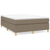 Vidaxl Posteljni okvir z vzmetmi taupe 140x200 cm blago