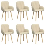 vidaXL vidaXL Jedilni stoli 6 pcs Blago Krem 56,5 x 50 x 87,5 cm, (5000296666)